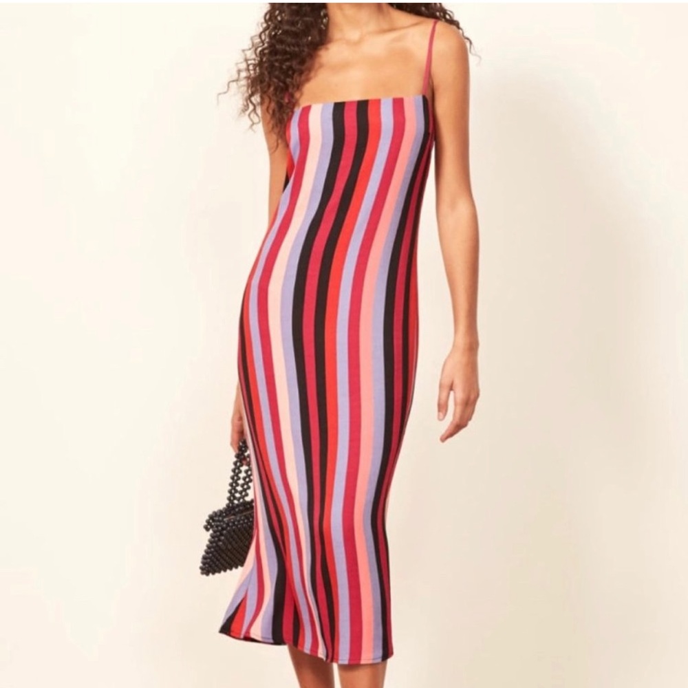 Stripe Reformation dress